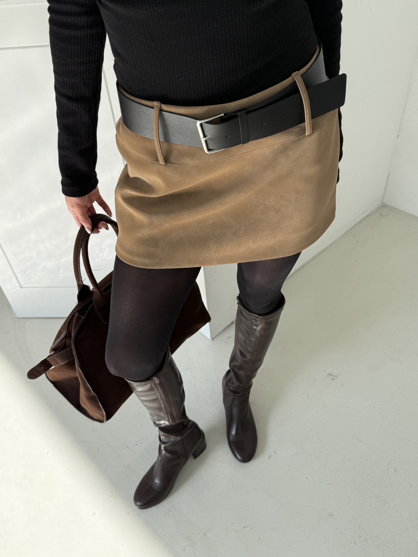 FOUREIGHT韓國直郵㊣女士新款熱賣職業推薦休閑短裙不含腰帶FOUR EIGHT短裙