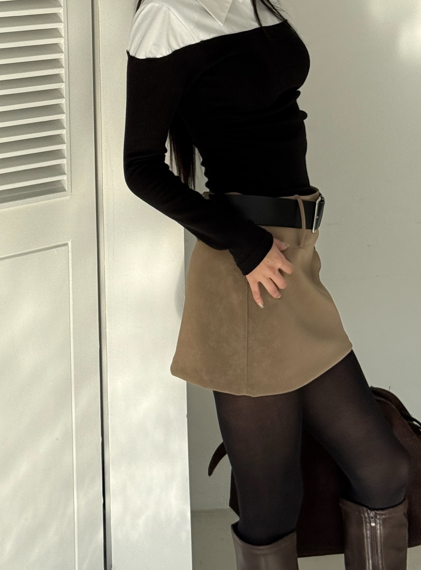 FOUREIGHT韓國直郵㊣女士新款熱賣職業推薦休閑短裙不含腰帶FOUR EIGHT短裙