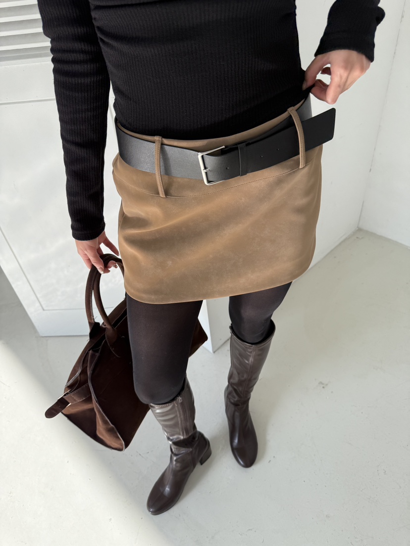 FOUREIGHT韓國直郵㊣女士新款熱賣職業推薦休閑短裙不含腰帶FOUR EIGHT短裙