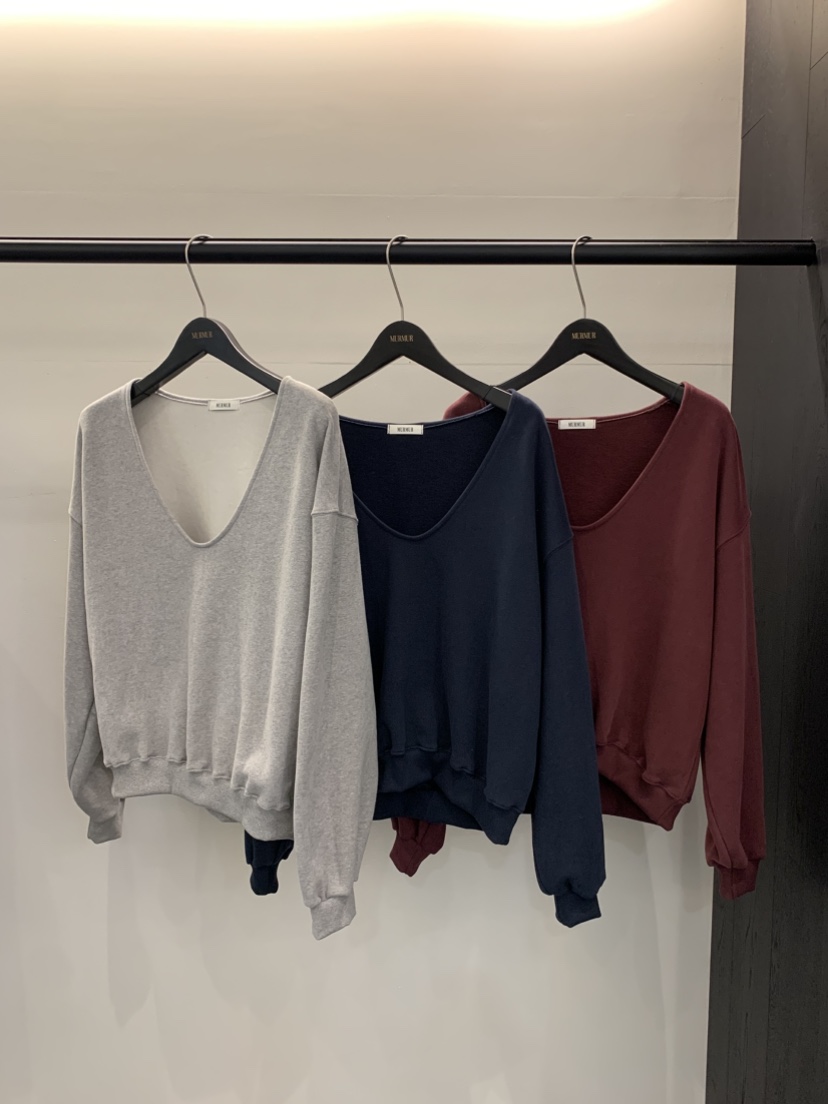 MURMUR東大門㊣實拍女士新品職業25秋冬時尚熱賣推薦衛衣V領MURMUR衛衣