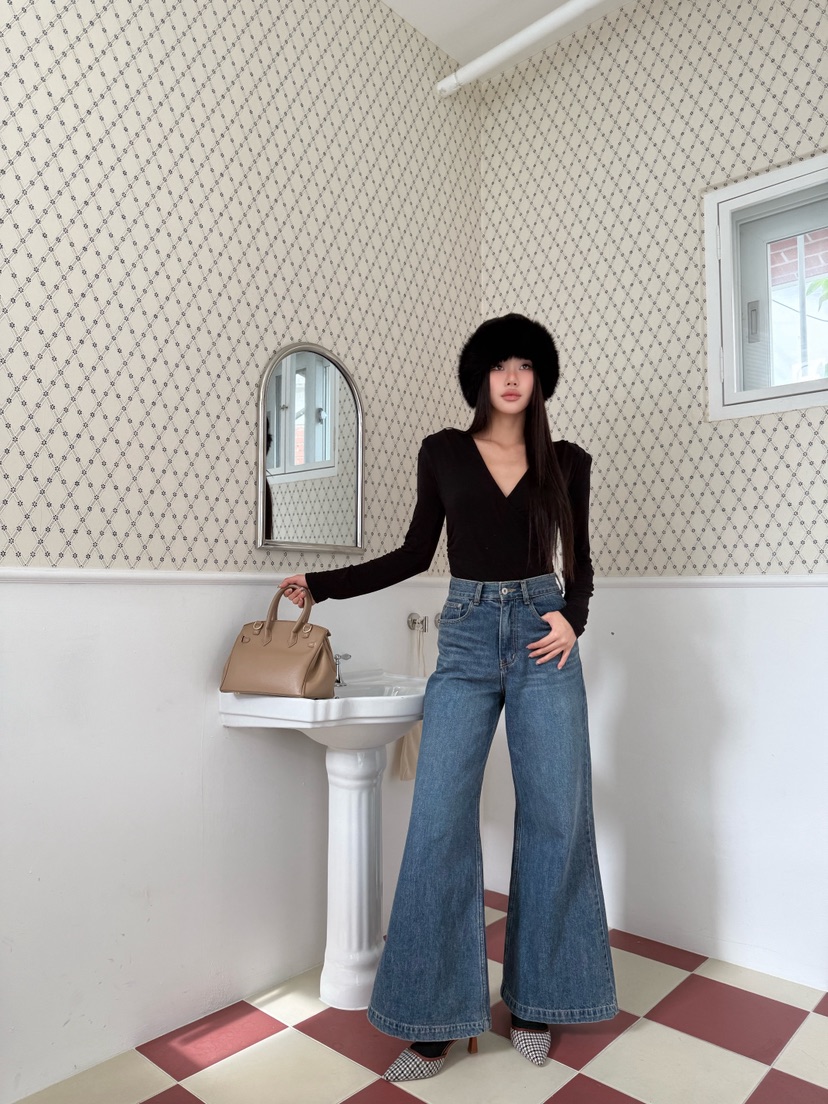 FOUREIGHT東大門㊣直郵女裝新款時尚人氣25秋冬熱賣牛仔褲口袋FOUR EIGHT牛仔褲