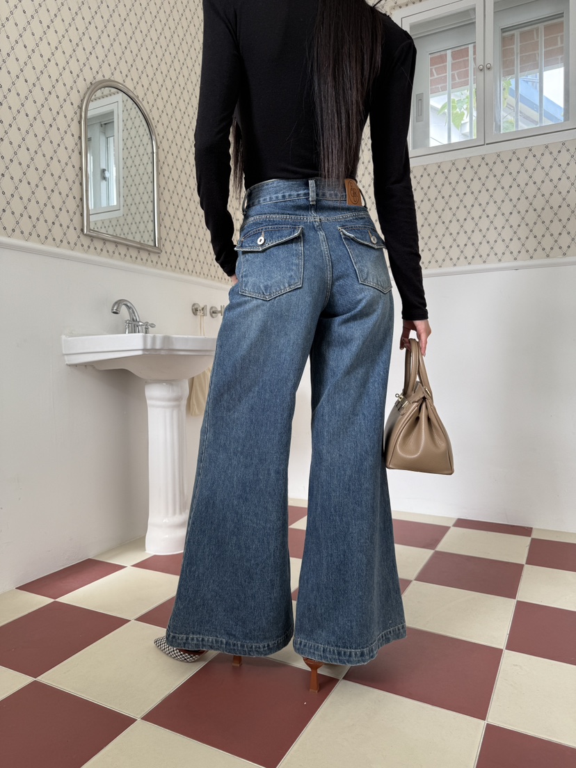 FOUREIGHT東大門㊣直郵女裝新款時尚人氣25秋冬熱賣牛仔褲口袋FOUR EIGHT牛仔褲