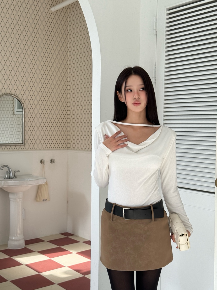 FOUREIGHT韓國直郵㊣女裝新款職業25秋冬休閑人氣推薦長袖T恤FOUR EIGHT長袖T恤