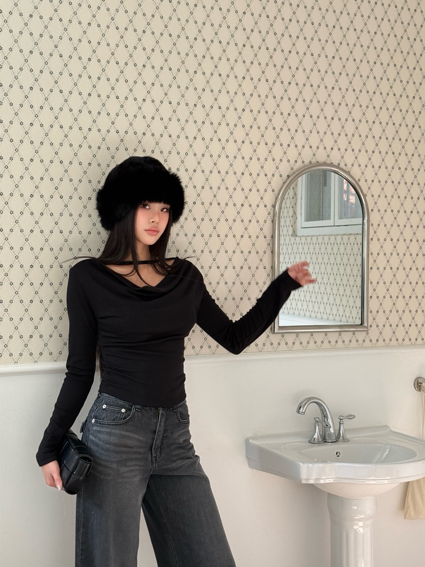 FOUREIGHT韓國直郵㊣女裝新款職業25秋冬休閑人氣推薦長袖T恤FOUR EIGHT長袖T恤