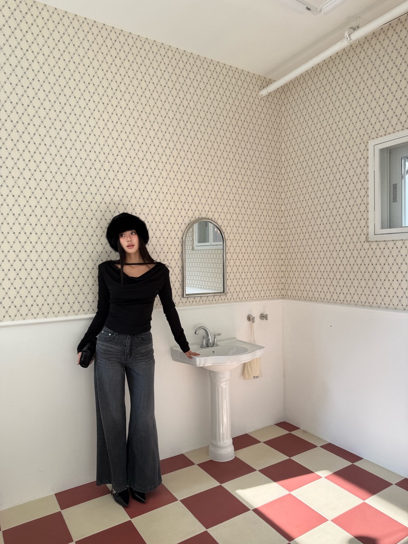 FOUREIGHT韓國直郵㊣女裝新款職業25秋冬休閑人氣推薦長袖T恤FOUR EIGHT長袖T恤