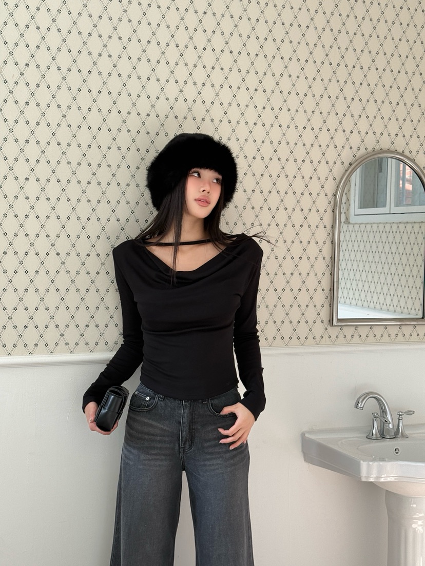 FOUREIGHT韓國直郵㊣女裝新款職業25秋冬休閑人氣推薦長袖T恤FOUR EIGHT長袖T恤