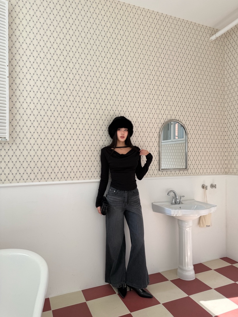 FOUREIGHT韓國直郵㊣女裝新款職業25秋冬休閑人氣推薦長袖T恤FOUR EIGHT長袖T恤