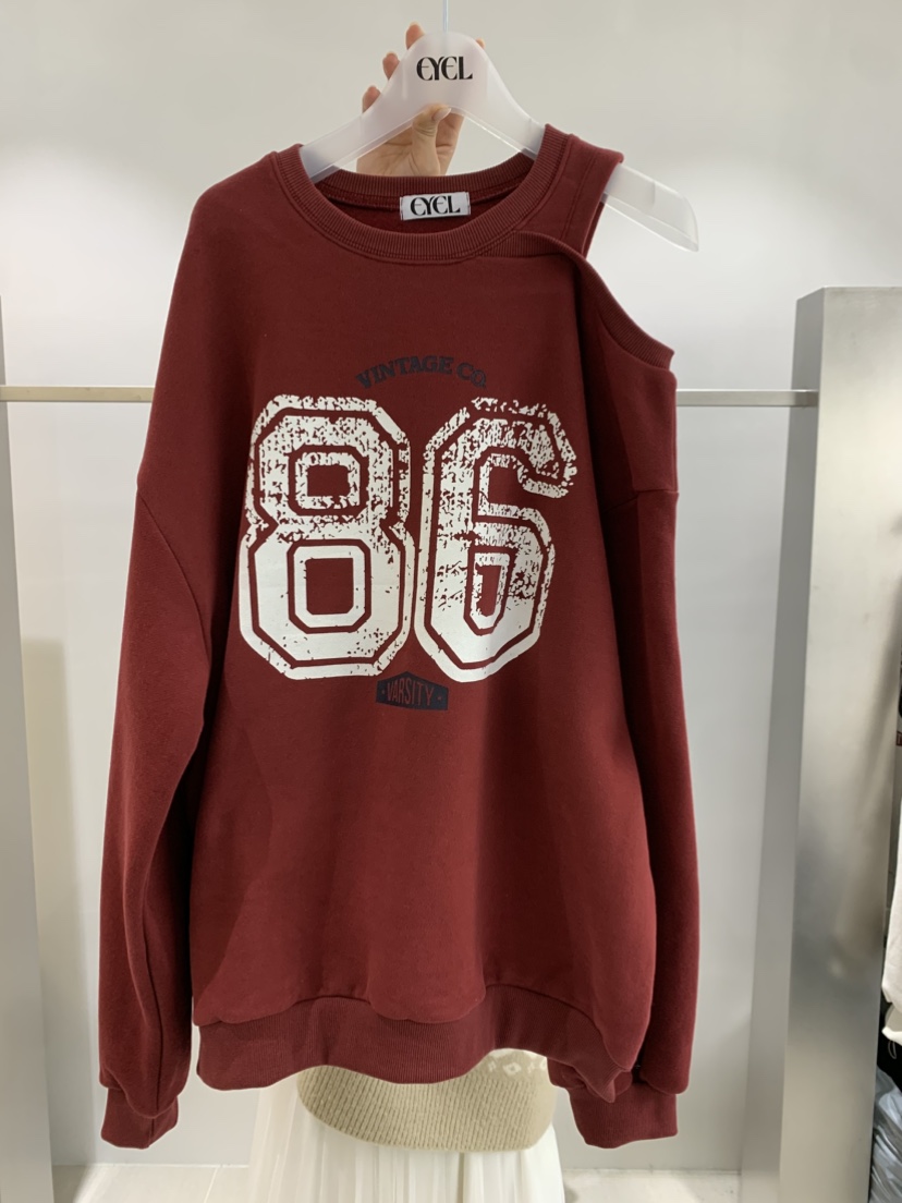 EYEL韓國代購㊣女裝新品25秋冬推薦職業時尚熱賣人氣衛衣加絨EYEL衛衣圖色3