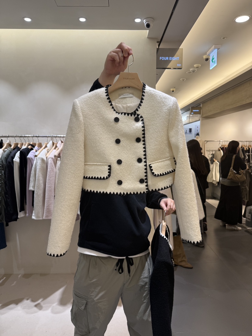 FOUREIGHT韓國代購㊣女裝新款25秋冬推薦時尚熱賣職業休閑夾克FOUR EIGHT夾克圖色1