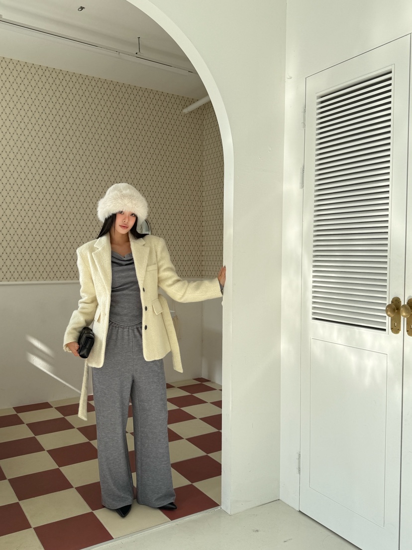 FOUREIGHT韓國代購㊣女裝新款熱賣休閑推薦中長款大衣含腰帶FOUR EIGHT中長款大衣