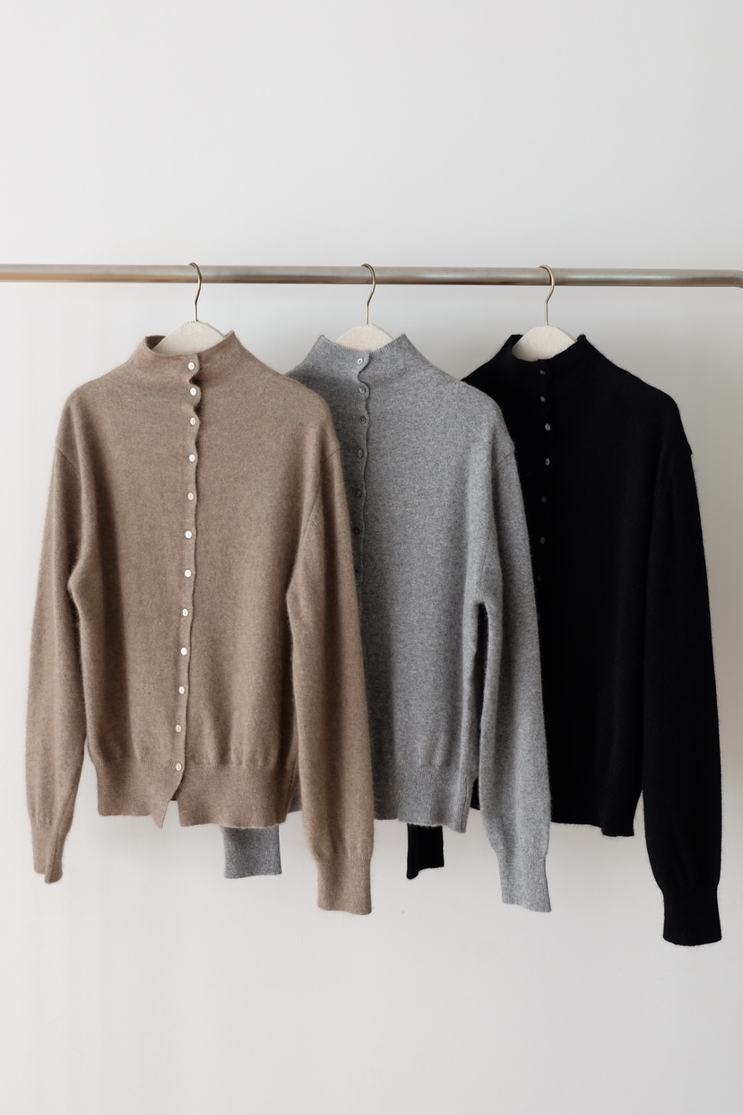 SORBET韓國代購㊣女裝新款人氣休閑熱賣推薦針織衫高領開衫SORBET/flat white針織衫