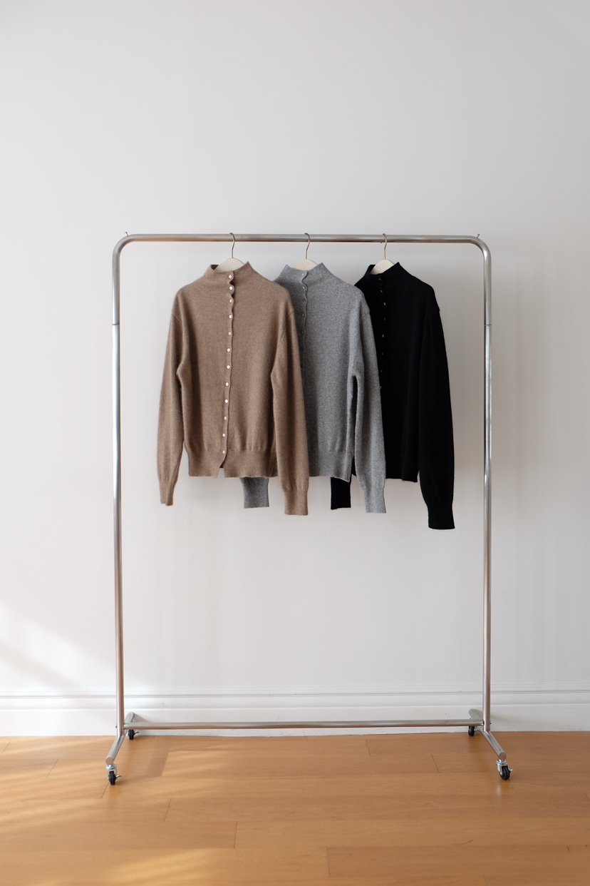 SORBET韓國代購㊣女裝新款人氣休閑熱賣推薦針織衫高領開衫SORBET/flat white針織衫