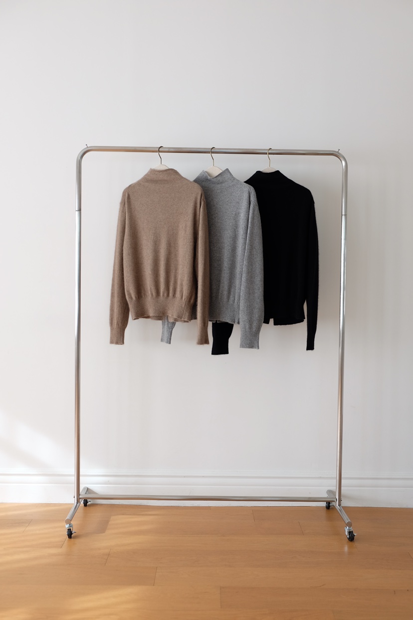 SORBET韓國代購㊣女裝新款人氣休閑熱賣推薦針織衫高領開衫SORBET/flat white針織衫