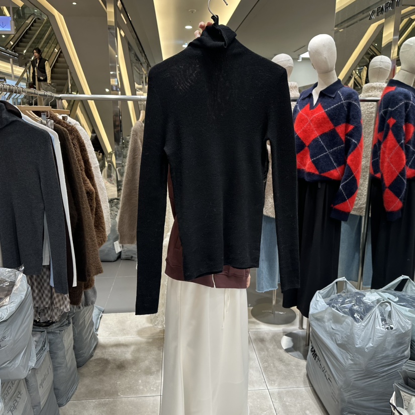 XPARTY韓國直郵㊣女裝新品休閑25秋冬職業時尚熱賣人氣長袖T恤XPARTY長袖T恤圖色5黑色