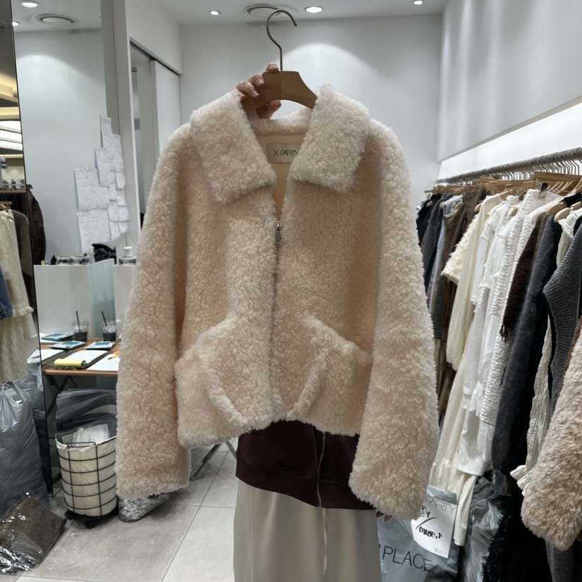 XPARTY韓國代購㊣女士新款時尚職業推薦25秋冬夾克拉鏈短款XPARTY夾克圖色1