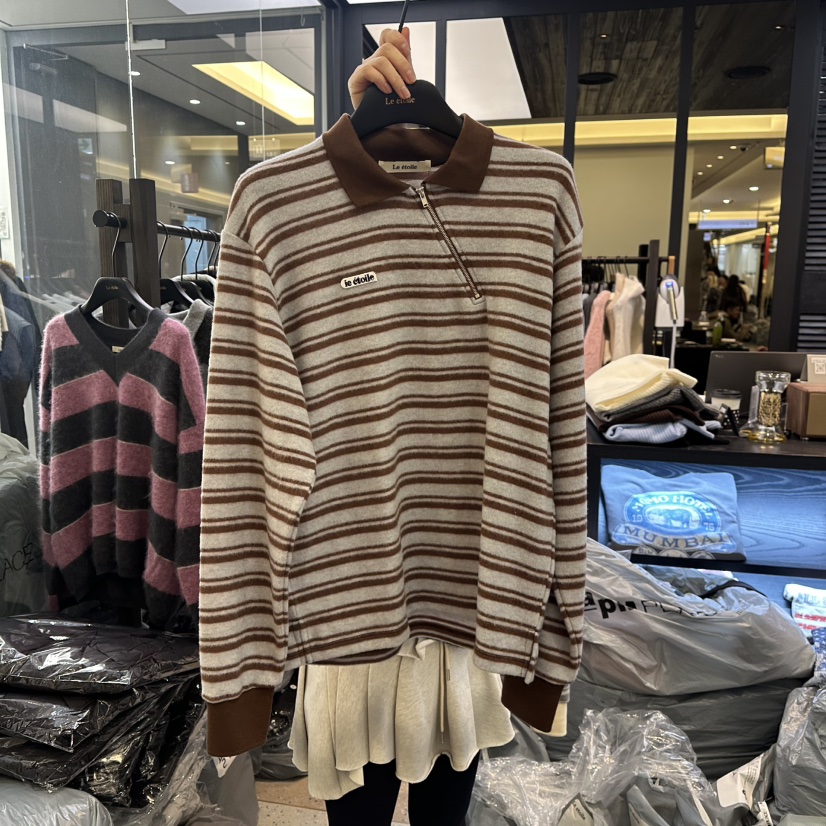 LE ETOILE韓國直郵㊣女士新品25秋冬休閑職業人氣衛衣加絨LE ETOILE衛衣圖色1