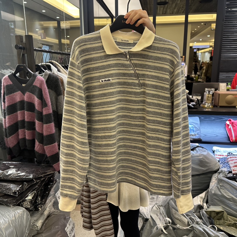 LE ETOILE韓國直郵㊣女士新品25秋冬休閑職業人氣衛衣加絨LE ETOILE衛衣圖色2