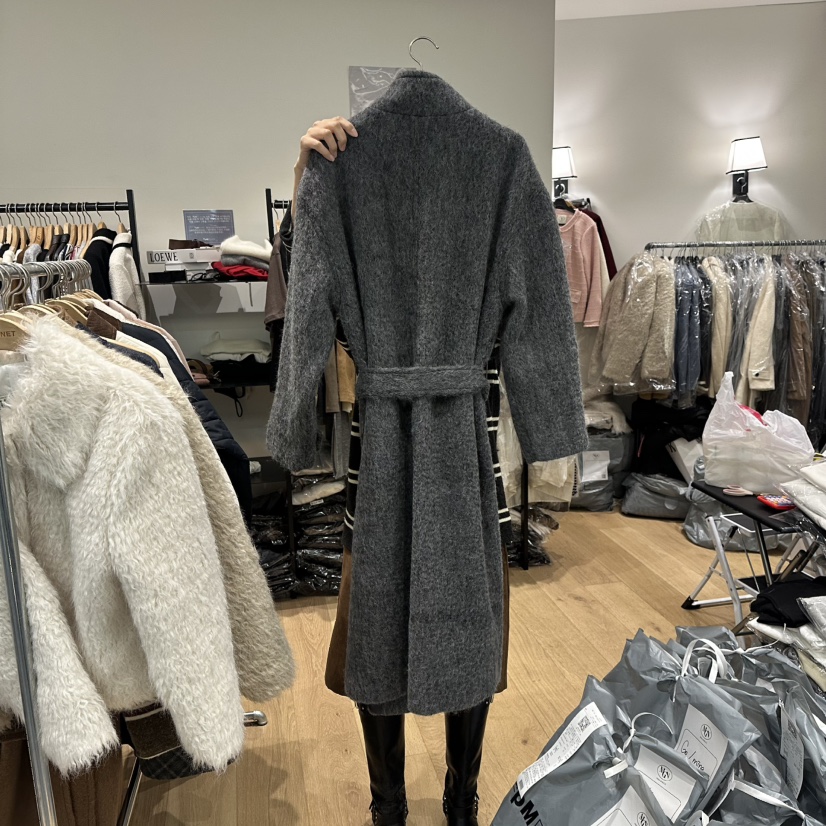 M.G.N韓國代購㊣女裝新品人氣熱賣時尚中長款大衣含腰帶羊毛MAGNET中長款大衣