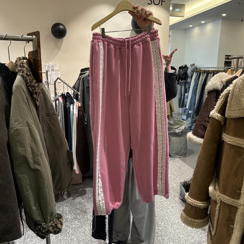 SOF東大門㊣代購女士新款推薦人氣25秋冬時尚休閑褲加絨修身SOF休閑褲圖色1