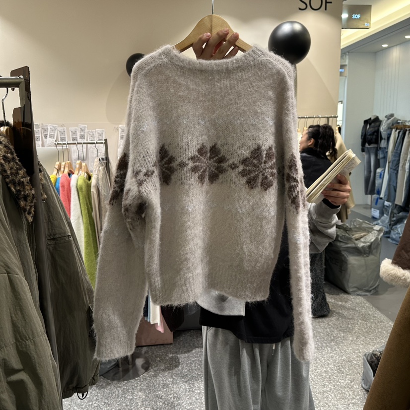 SOF東大門㊣代購女士新款熱賣時尚25秋冬休閑人氣職業毛衣羊駝SOF毛衣