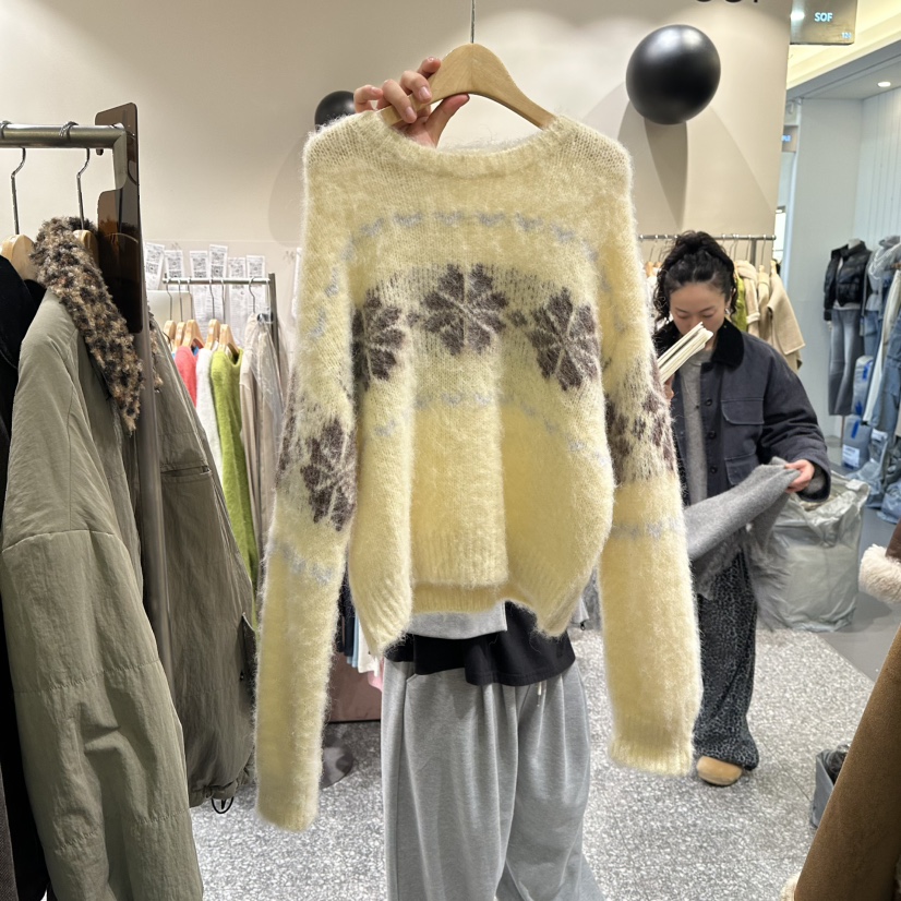 SOF東大門㊣代購女士新款熱賣時尚25秋冬休閑人氣職業毛衣羊駝SOF毛衣圖色1