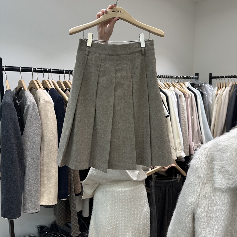 M.G.N韓國代購㊣女士新款推薦時尚休閑25秋冬半身裙中短裙羊毛MAGNET半身裙/中短裙圖色1