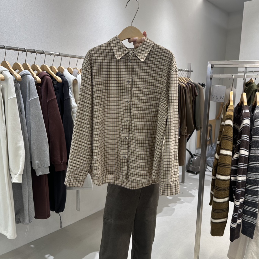 OVU東大門㊣代購女裝新款熱賣時尚休閑25秋冬人氣襯衫蕾絲衫OVU襯衫/蕾絲衫圖色1