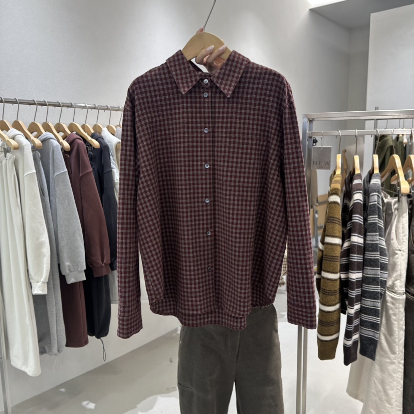 OVU東大門㊣代購女裝新款熱賣時尚休閑25秋冬人氣襯衫蕾絲衫OVU襯衫/蕾絲衫圖色2