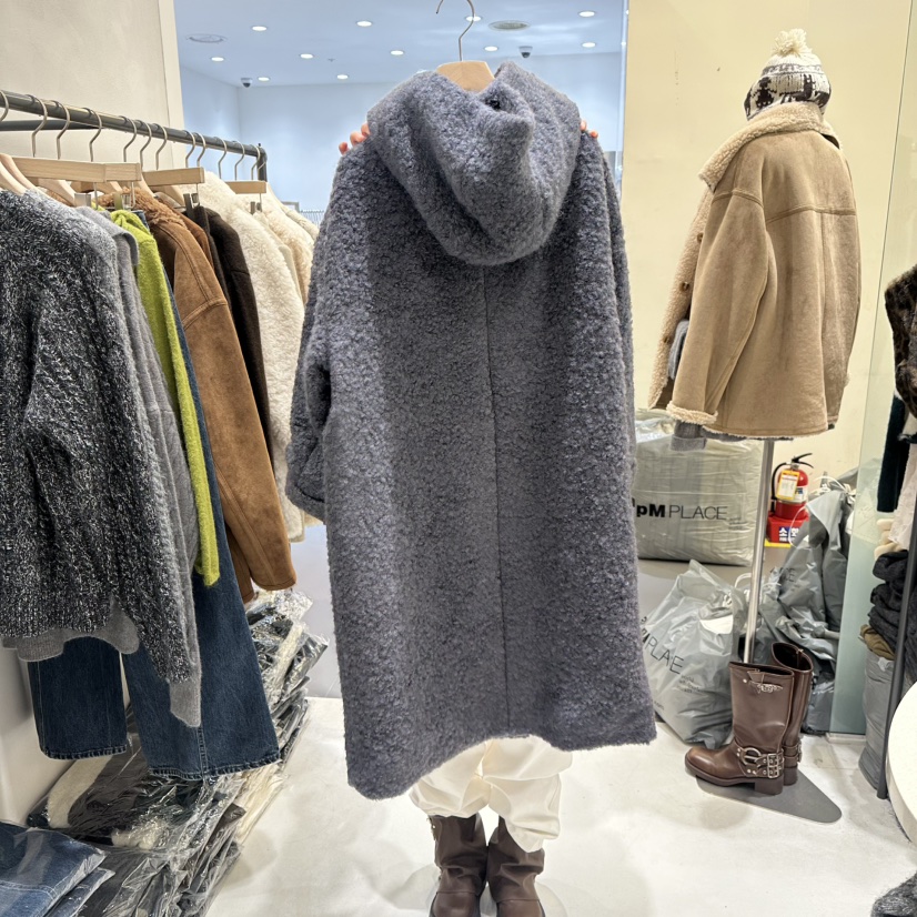 AURA東大門㊣代購女裝新品熱賣25秋冬休閑職業人氣中長款大衣Au ra中長款大衣