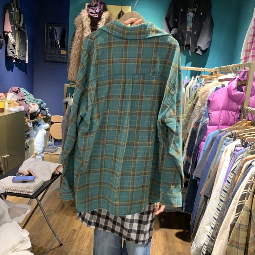 MERCI LINDA韓國直郵㊣女裝新品25秋冬襯衫蕾絲衫復古格紋MERCI LINDA襯衫/蕾絲衫