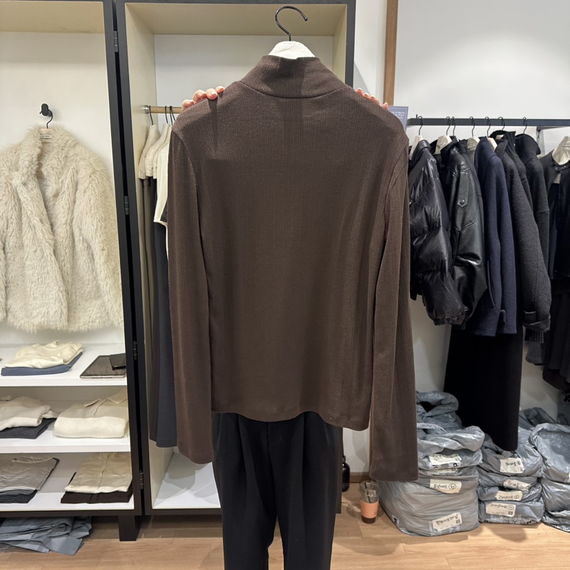 MUYBIEN韓國代購㊣女士新品人氣時尚職業推薦25秋冬長袖T恤天絲MUYBIEN長袖T恤