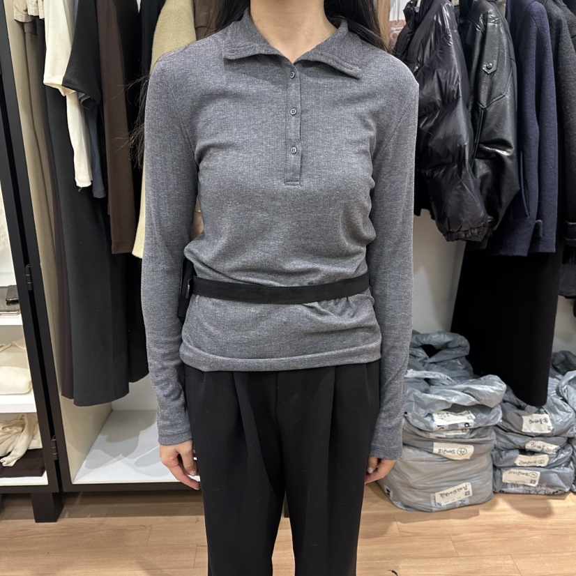 MUYBIEN韓國代購㊣女士新品人氣時尚職業推薦25秋冬長袖T恤天絲MUYBIEN長袖T恤圖色2