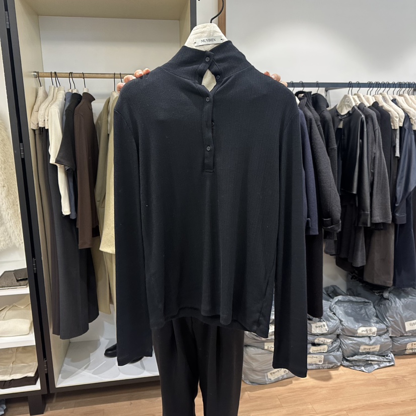 MUYBIEN韓國代購㊣女士新品人氣時尚職業推薦25秋冬長袖T恤天絲MUYBIEN長袖T恤圖色4