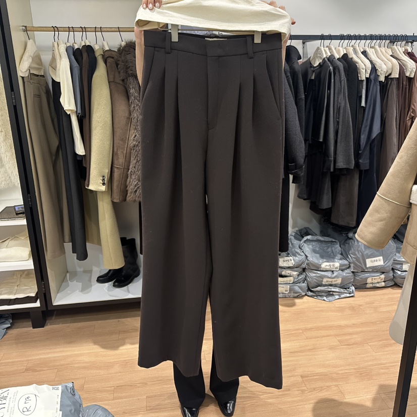 MUYBIEN東大門㊣代購女裝新款推薦熱賣職業休閑25秋冬休閑褲MUYBIEN休閑褲圖色2深棕色