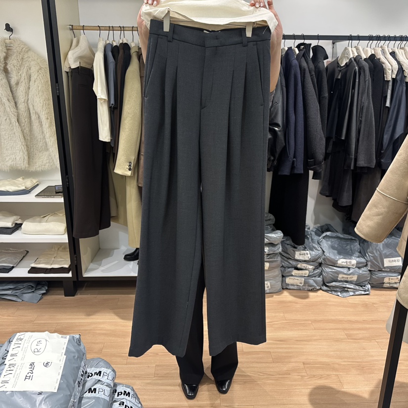 MUYBIEN東大門㊣代購女裝新款推薦熱賣職業休閑25秋冬休閑褲MUYBIEN休閑褲圖色3灰色