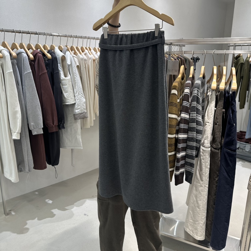 OVU韓國直郵㊣女士新品時尚推薦25秋冬熱賣人氣休閑長裙含腰帶OVU長裙