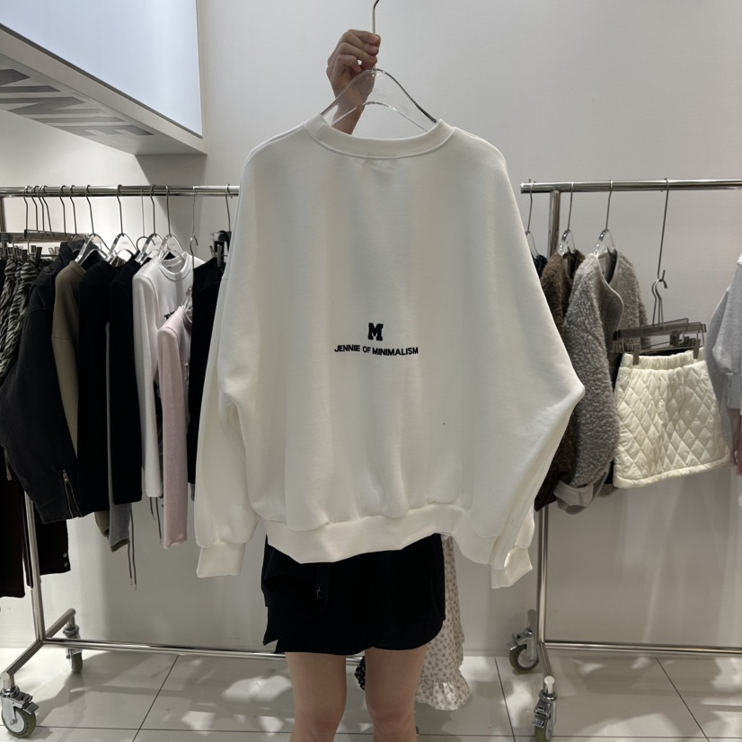 JENNIE東大門㊣代購女裝新品休閑25秋冬推薦人氣衛衣加絨刺繡JENNIE/VENEFIT衛衣