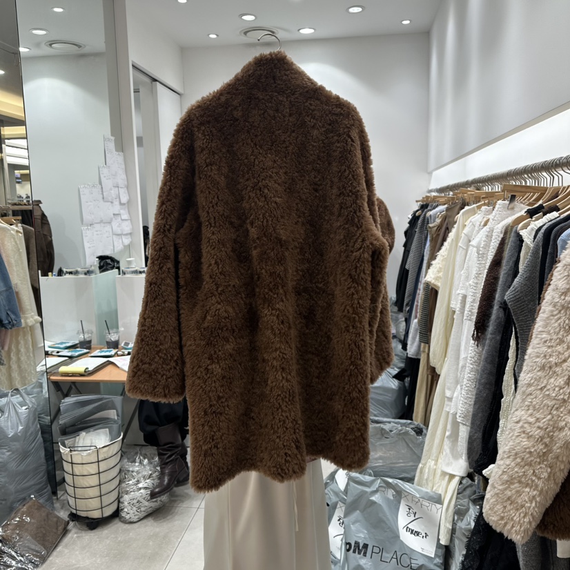 XPARTY韓國直郵㊣女士新品推薦25秋冬職業休閑中長款大衣皮草XPARTY中長款大衣