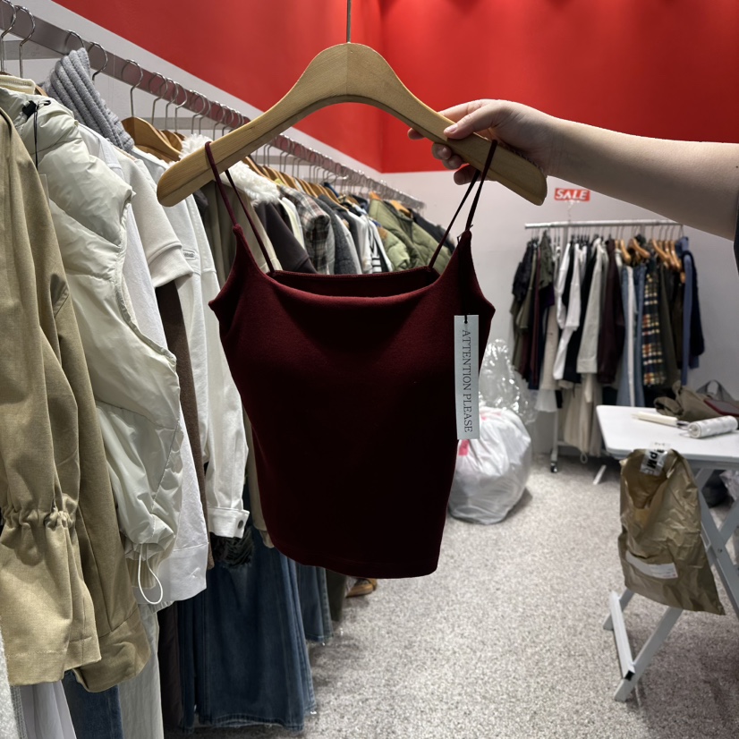 ATPZ東大門㊣代購女裝新款人氣時尚職業推薦25秋冬吊帶背心ATTENTION PLEAES吊帶/背心圖色3酒紅色