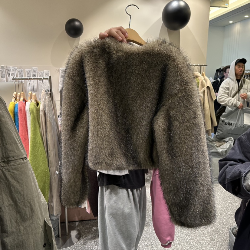 SOF韓國代購㊣女士新款25秋冬時尚休閑人氣職業推薦夾克皮草SOF夾克