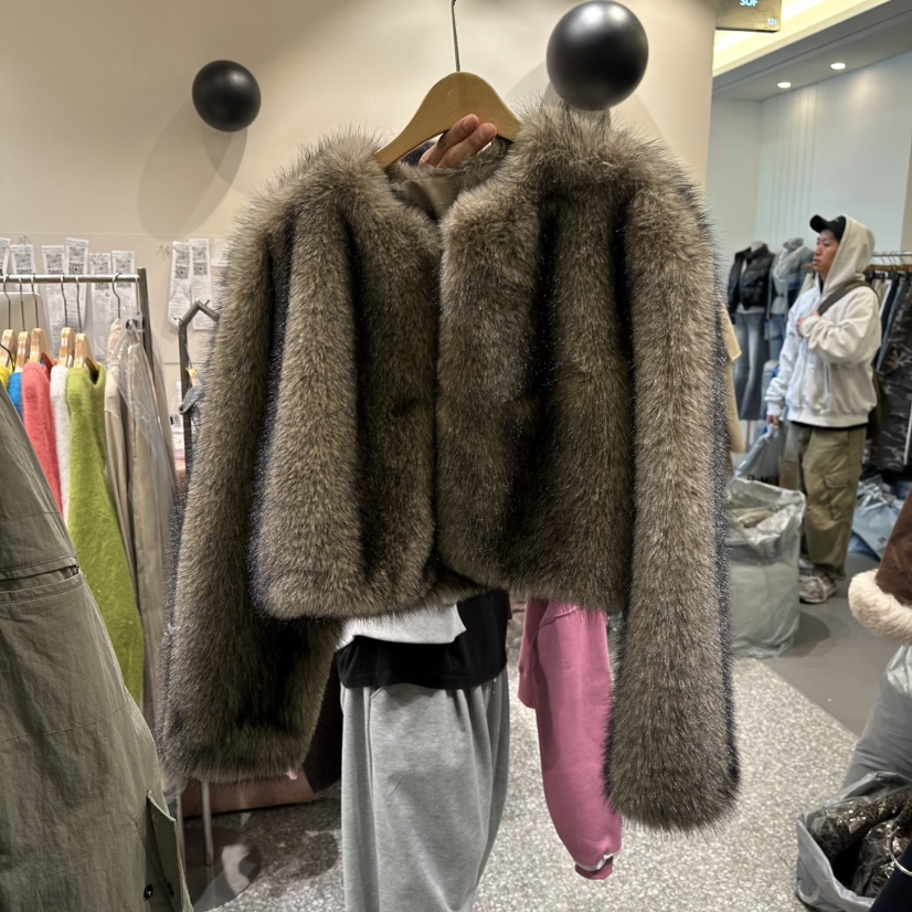 SOF韓國代購㊣女士新款25秋冬時尚休閑人氣職業推薦夾克皮草SOF夾克圖色1