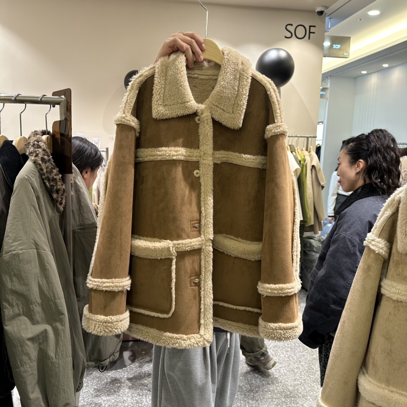 SOF東大門㊣代購女士新品職業人氣25秋冬熱賣中長款大衣可愛的SOF中長款大衣圖色1