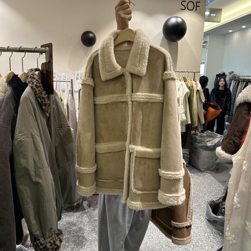 SOF東大門㊣代購女士新品職業人氣25秋冬熱賣中長款大衣可愛的SOF中長款大衣圖色2