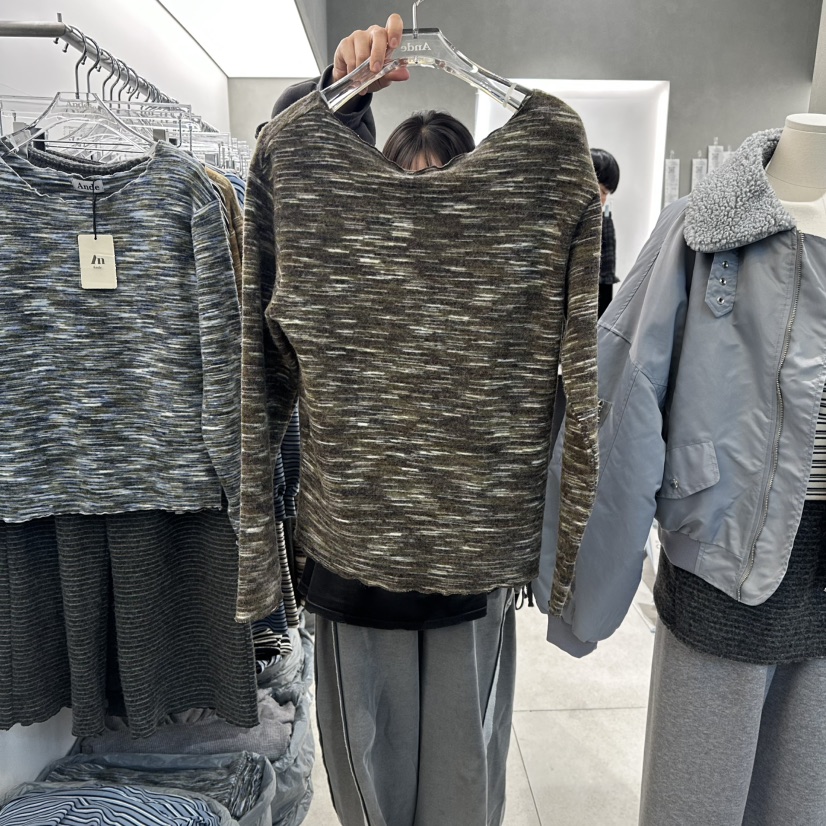 ANDE東大門㊣代購女裝新品職業熱賣時尚25秋冬推薦人氣長袖T恤Ande長袖T恤
