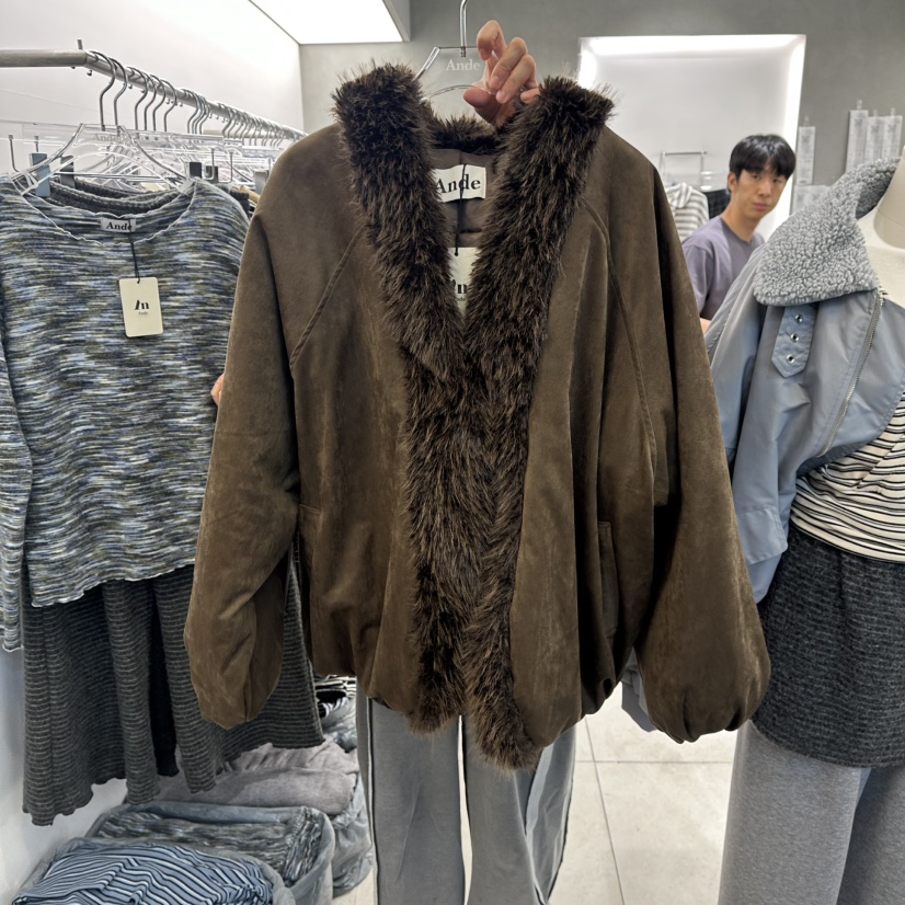 ANDE韓國代購㊣女士新品職業熱賣25秋冬推薦人氣夾克絨面革Ande夾克圖色2