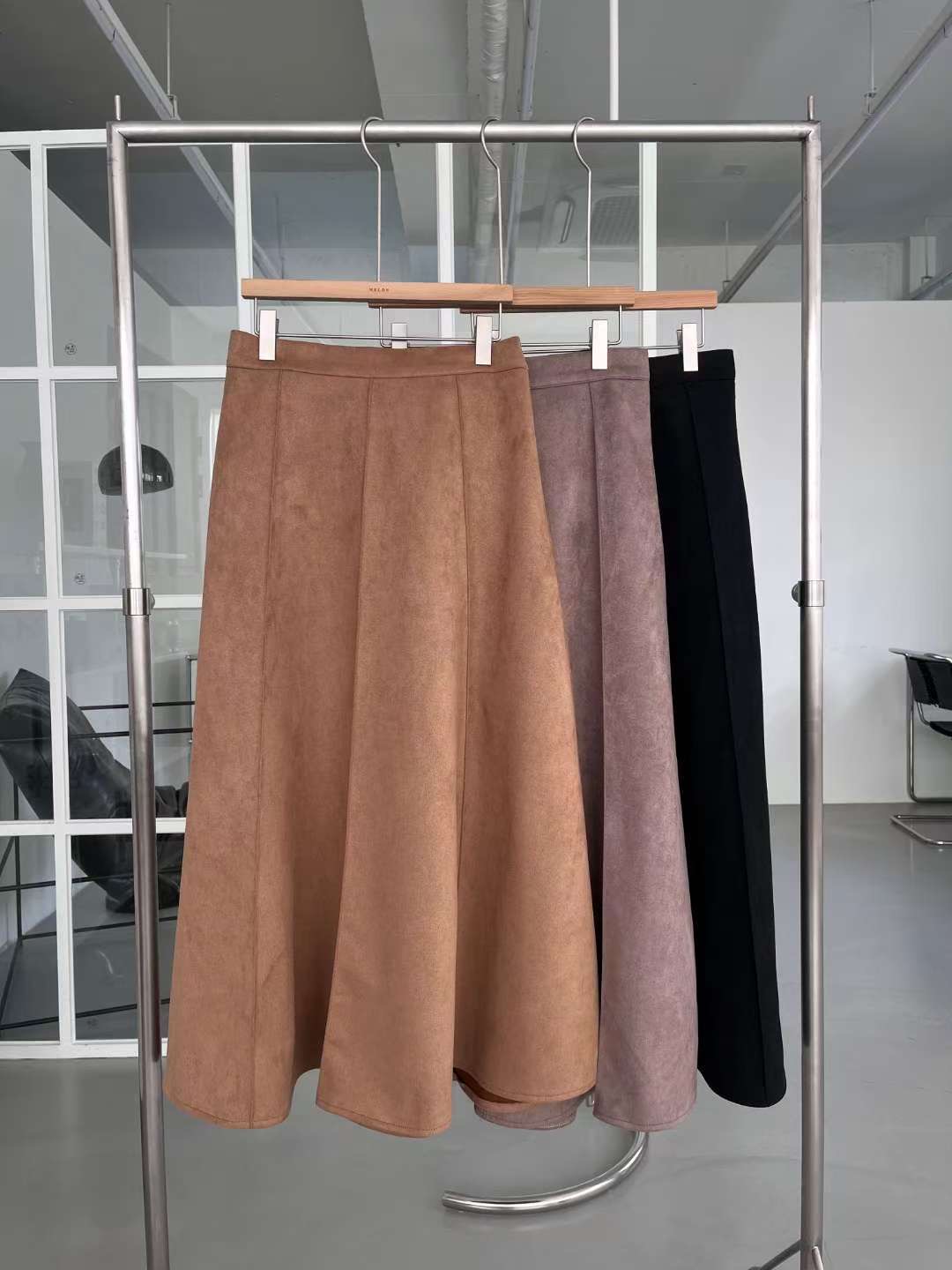 MELON東大門㊣實拍女士新品時尚休閑25秋冬職業熱賣推薦長裙MELON長裙圖色3左三色