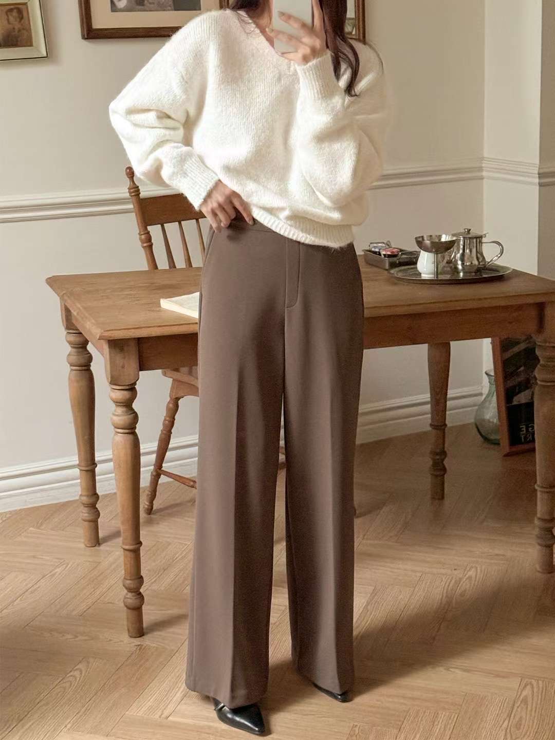 MELON韓國代購㊣女裝新品職業時尚人氣休閑25秋冬推薦休閑褲MELON休閑褲圖色2