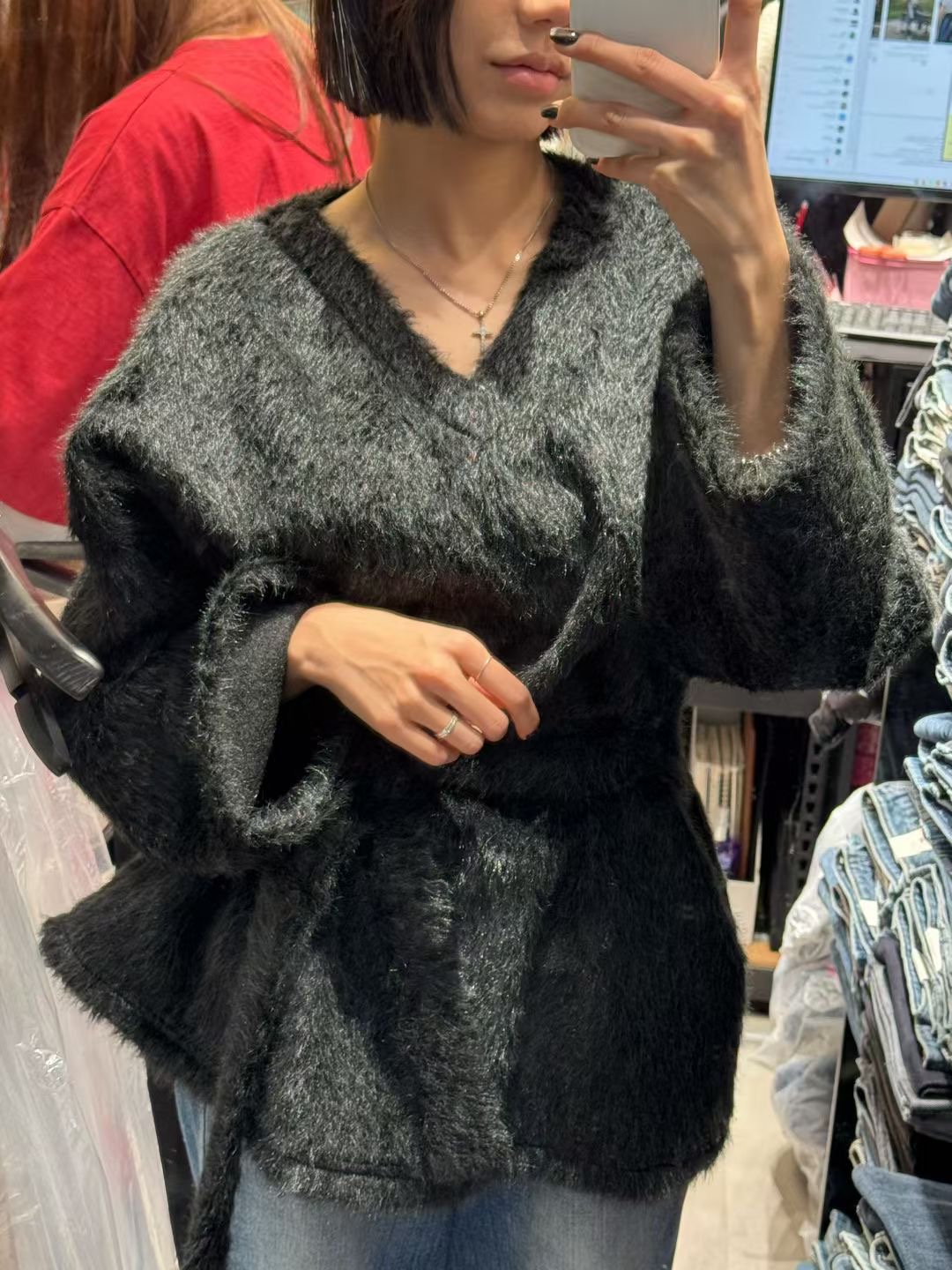 FAVOR東大門㊣代購女士新品推薦人氣時尚休閑25秋冬針織衫含脖帶ARRICCHISI針織衫圖色3