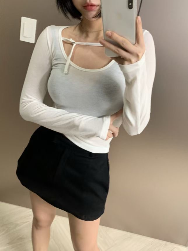 FAVOR東大門㊣代購女裝新款人氣時尚休閑職業熱賣推薦長袖T恤ARRICCHISI長袖T恤