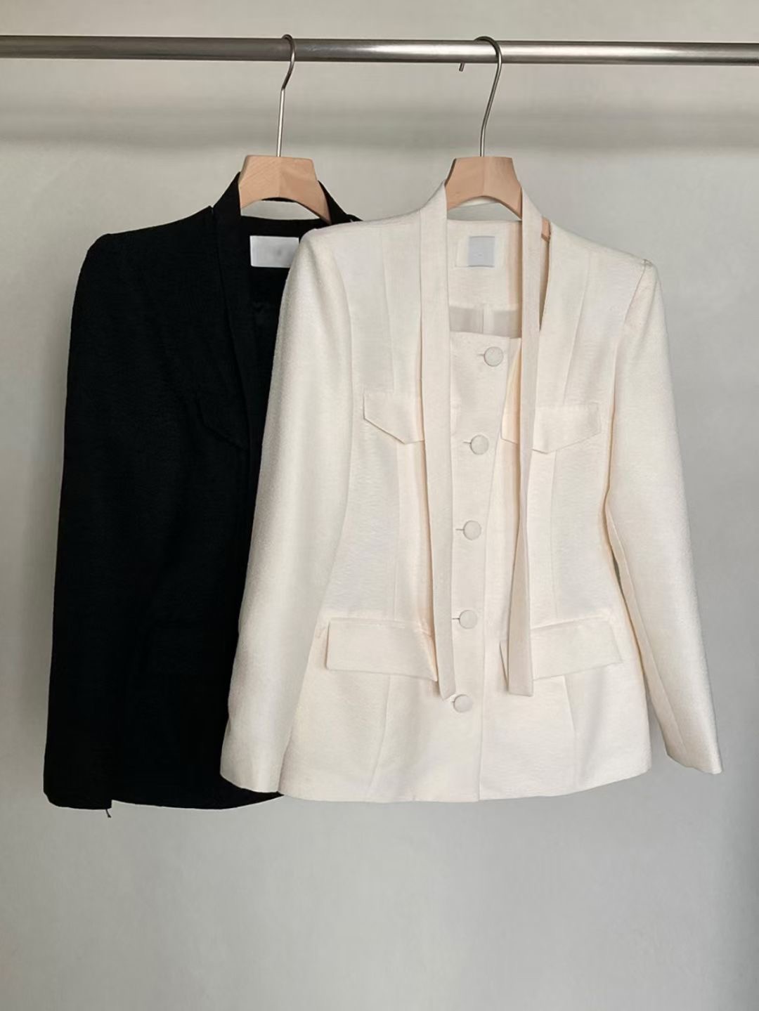 FAVOR東大門㊣代購女士新品時尚休閑推薦人氣夾克含脖帶粗花呢ARRICCHISI夾克